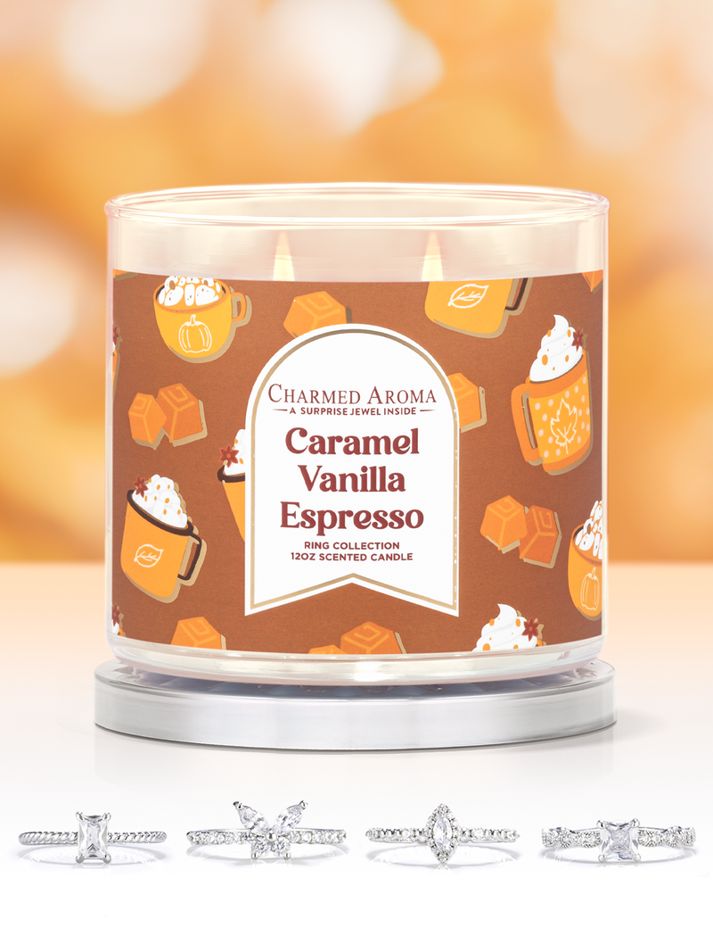 Caramel Vanilla Espresso Candle - Dainty Ring Collection