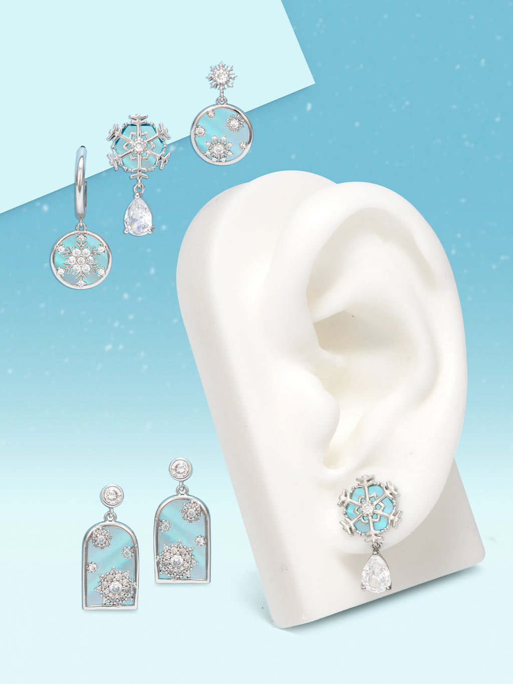 Midnight Snowfall Candle - Snowflake Earring Collection