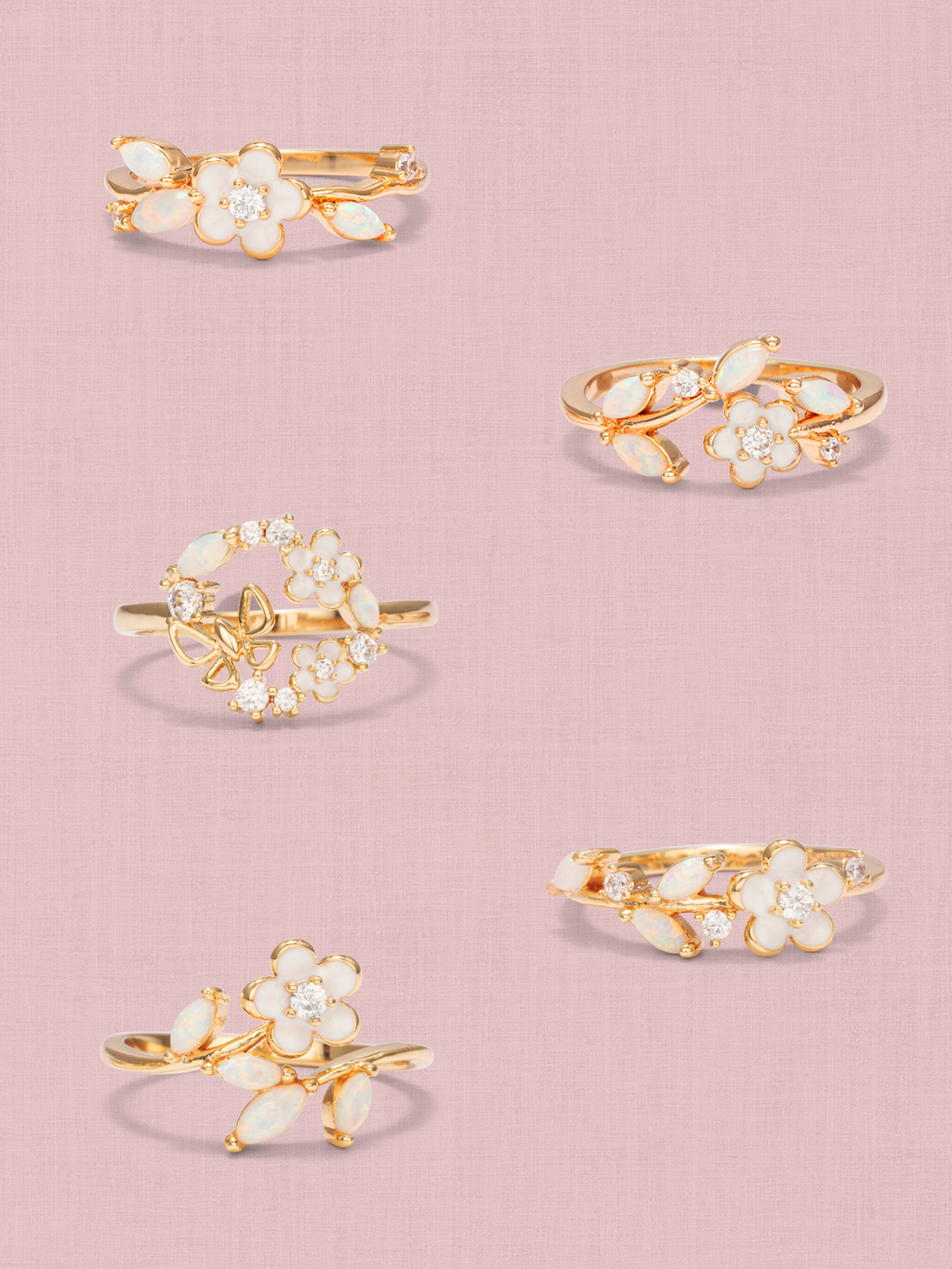 Sweet Bloom Candle - Floral Opal Ring Collection