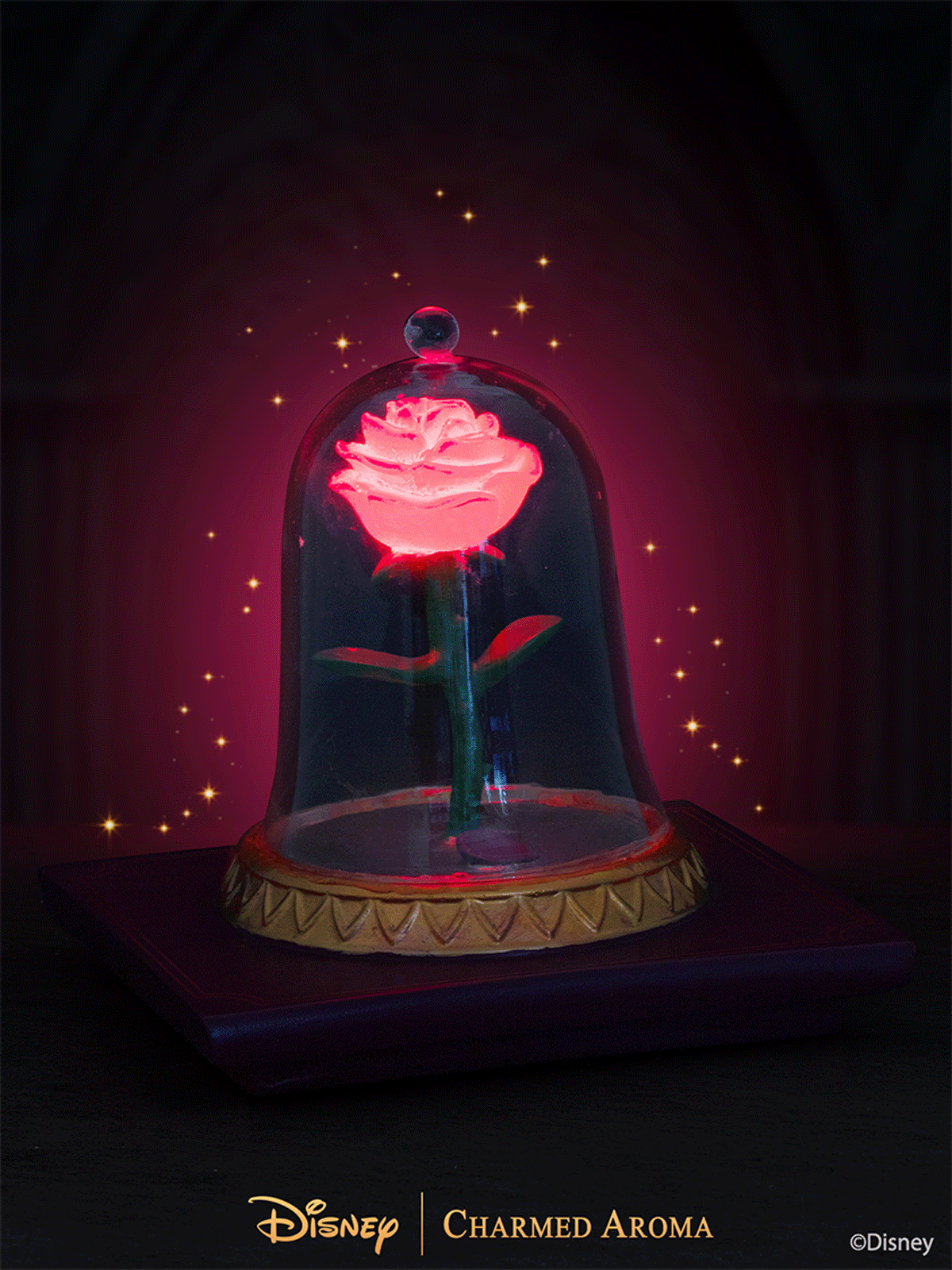 Disney Beauty The Beast Enchanted Rose Light Up Candle and