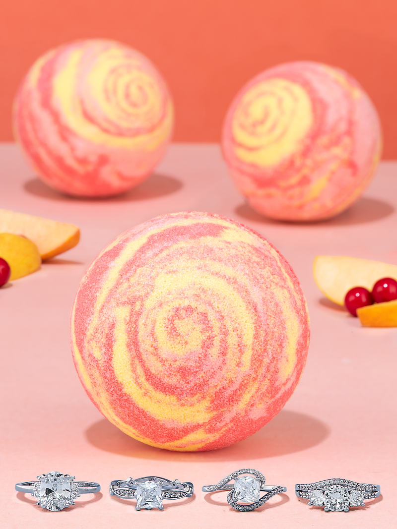 Cranberry Peach Bath Bomb - Ring Collection