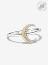Crescent Moon Two Tone Ring