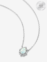 Pear Opal Halo Necklace