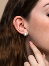 Pear Opal Halo Stud Earrings