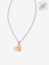Dainty Folded Heart Two Tone Necklace