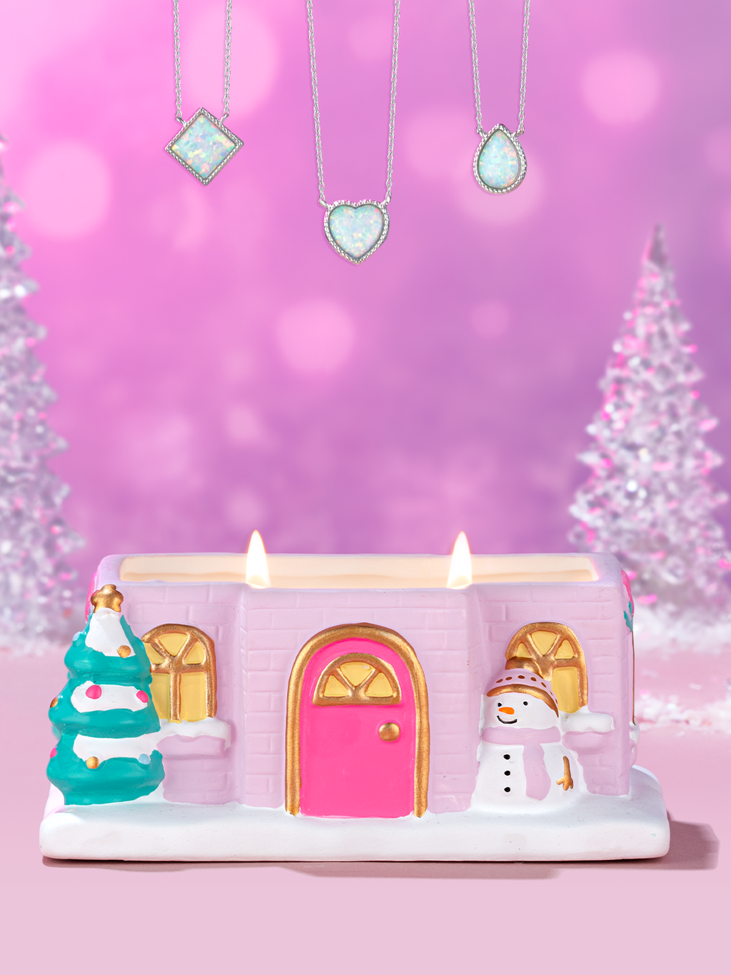 Holiday House Candle - Opal Necklace Collection