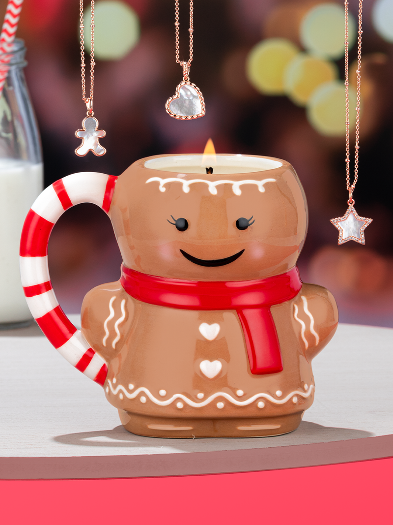 Gingerbread Mug Candle - Mother of Pearl Necklace Collection