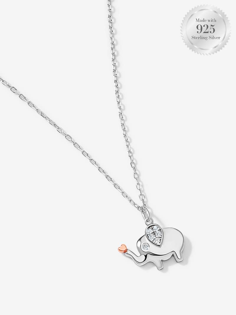 Love Trunk Two Tone Elephant Necklace