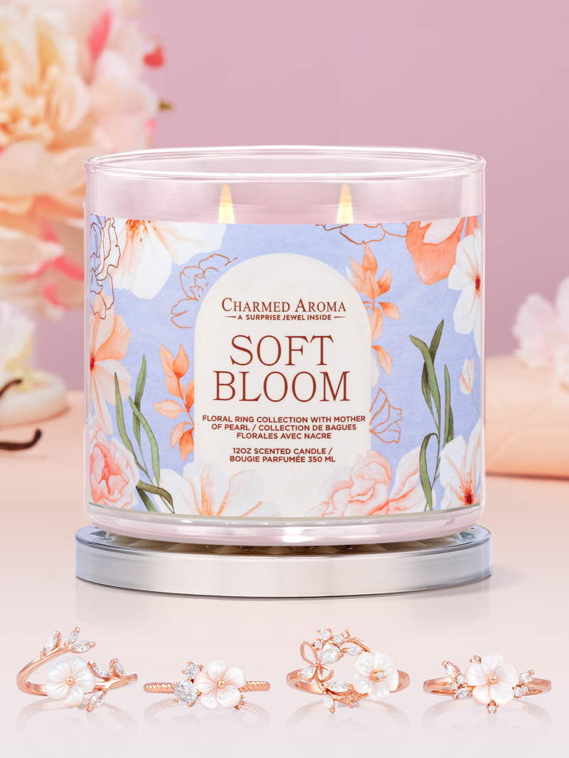 Soft Bloom Candle - Mother-of-Pearl Floral Ring